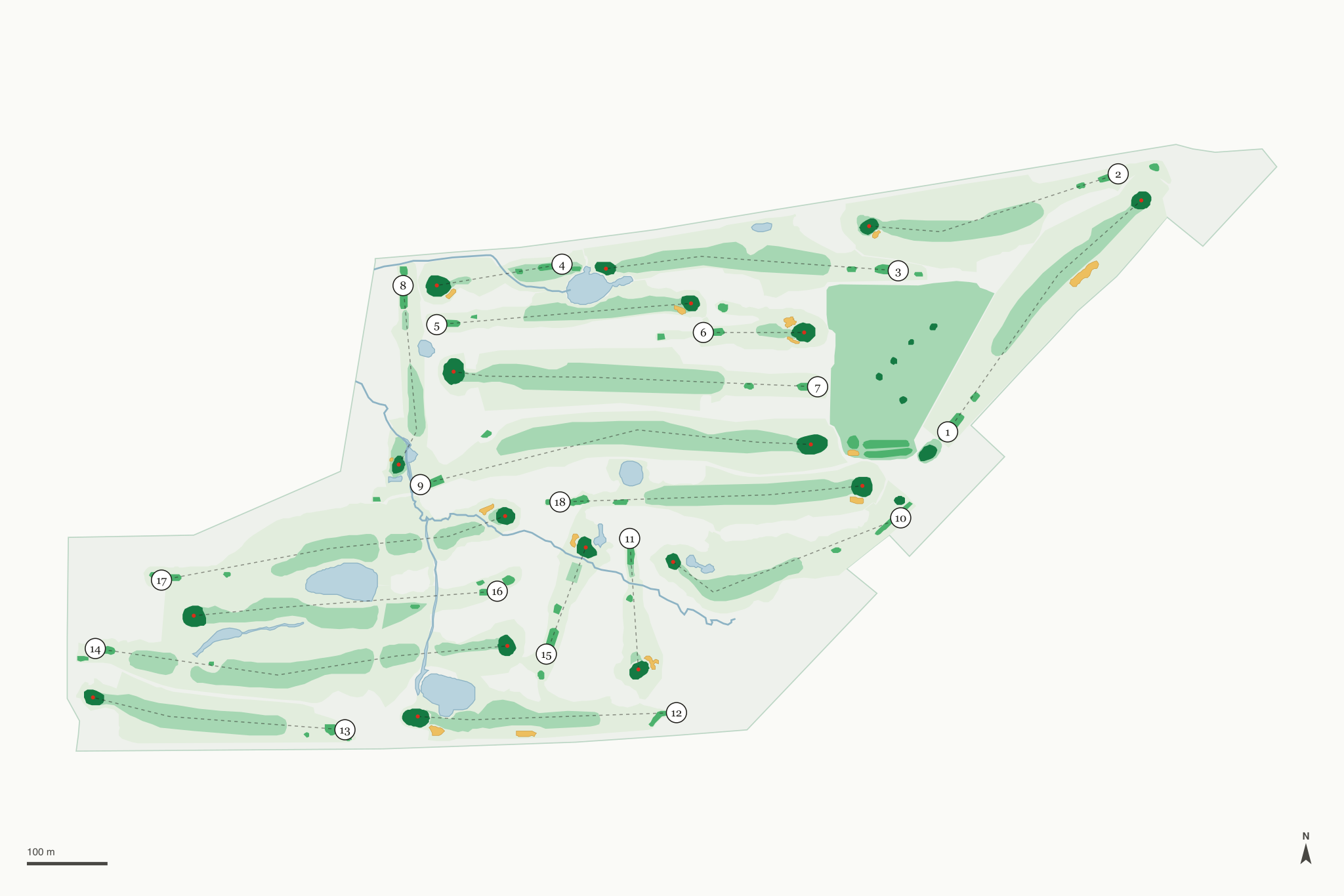 Map of Whispering Pines Golf Course