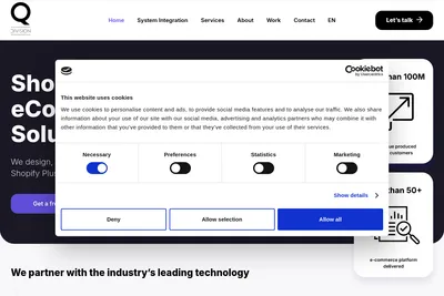 Screenshot of the Q Division homepage