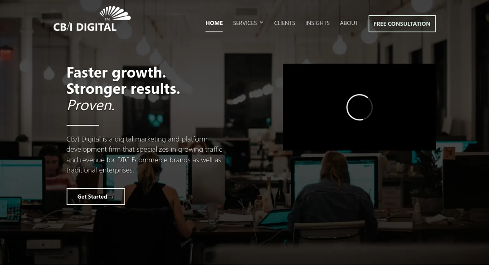 Screenshot of the CB/I DIGITAL INC homepage