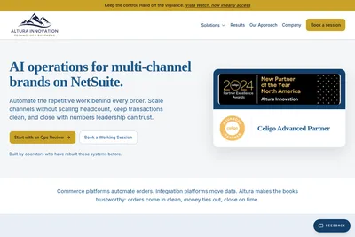Screenshot of the Altura Innovation homepage