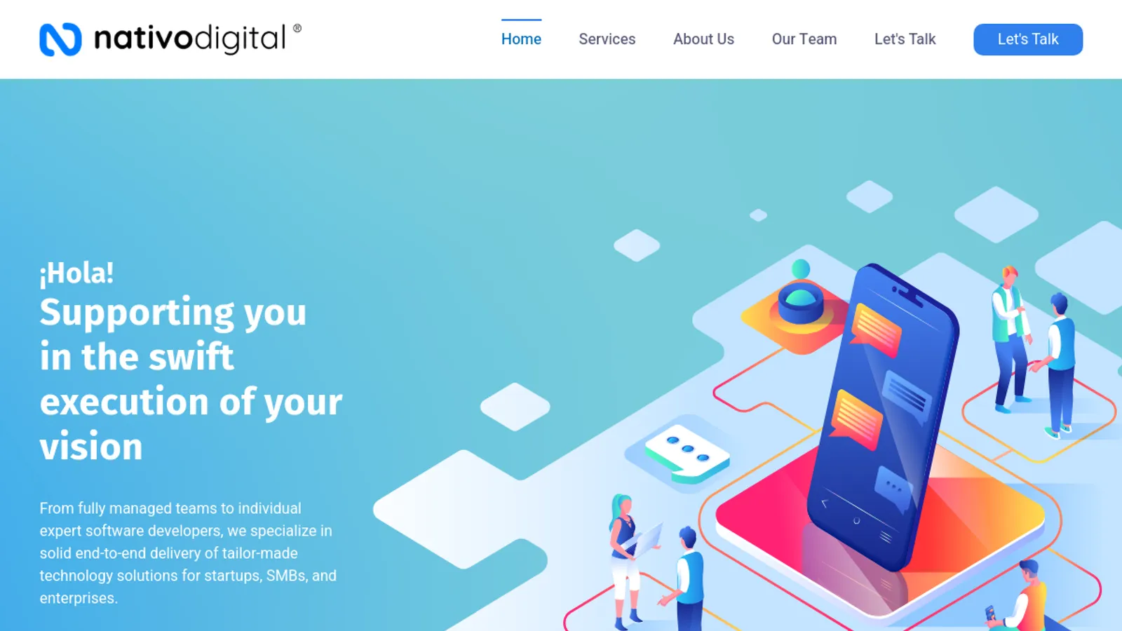 Screenshot of the NDSOFT LLC homepage