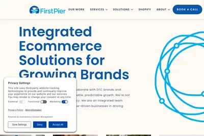 Screenshot of the First Pier homepage