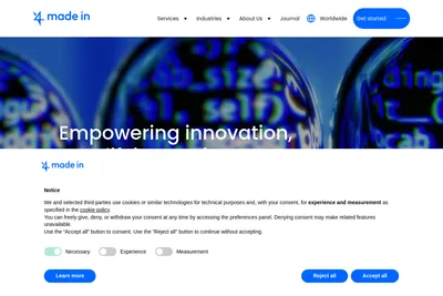 Screenshot of the 4 Made In homepage