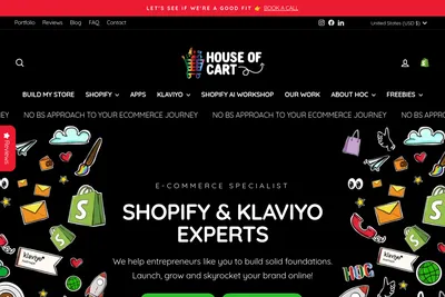Screenshot of the House of Cart homepage