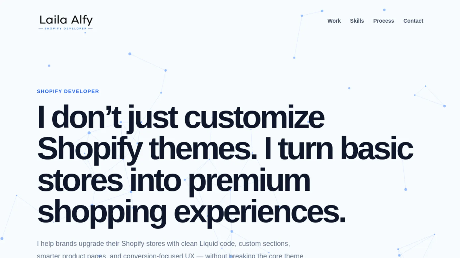 Screenshot of the Laila alfy homepage
