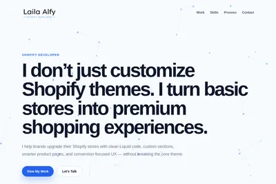 Screenshot of the Laila alfy homepage