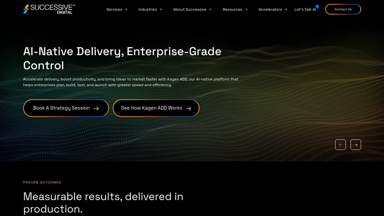 Screenshot of the Successive Digital homepage
