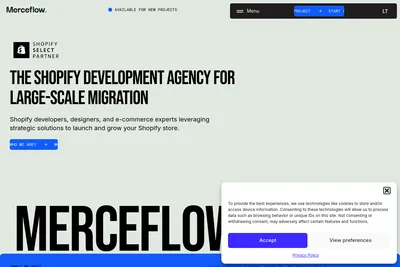 Screenshot of the Merceflow Digital homepage