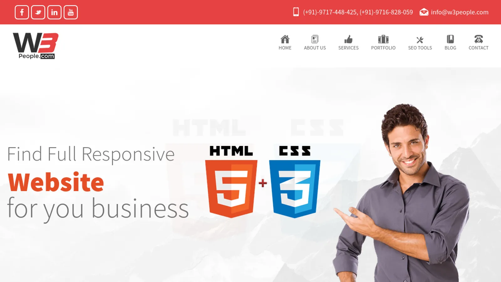 Screenshot of the W3people homepage