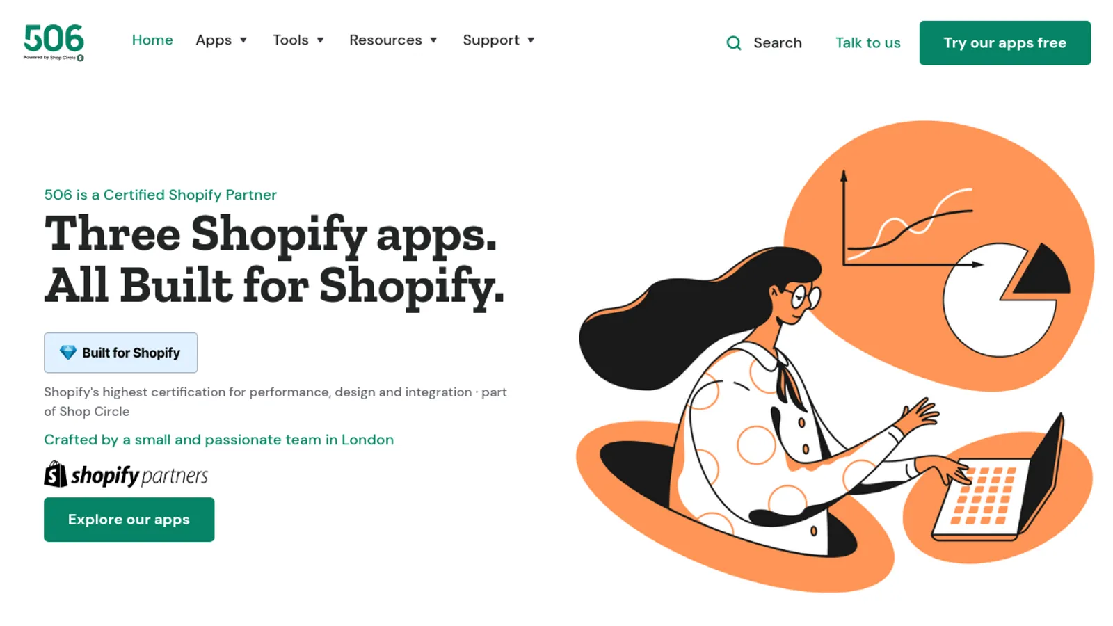 Screenshot of the 506 homepage