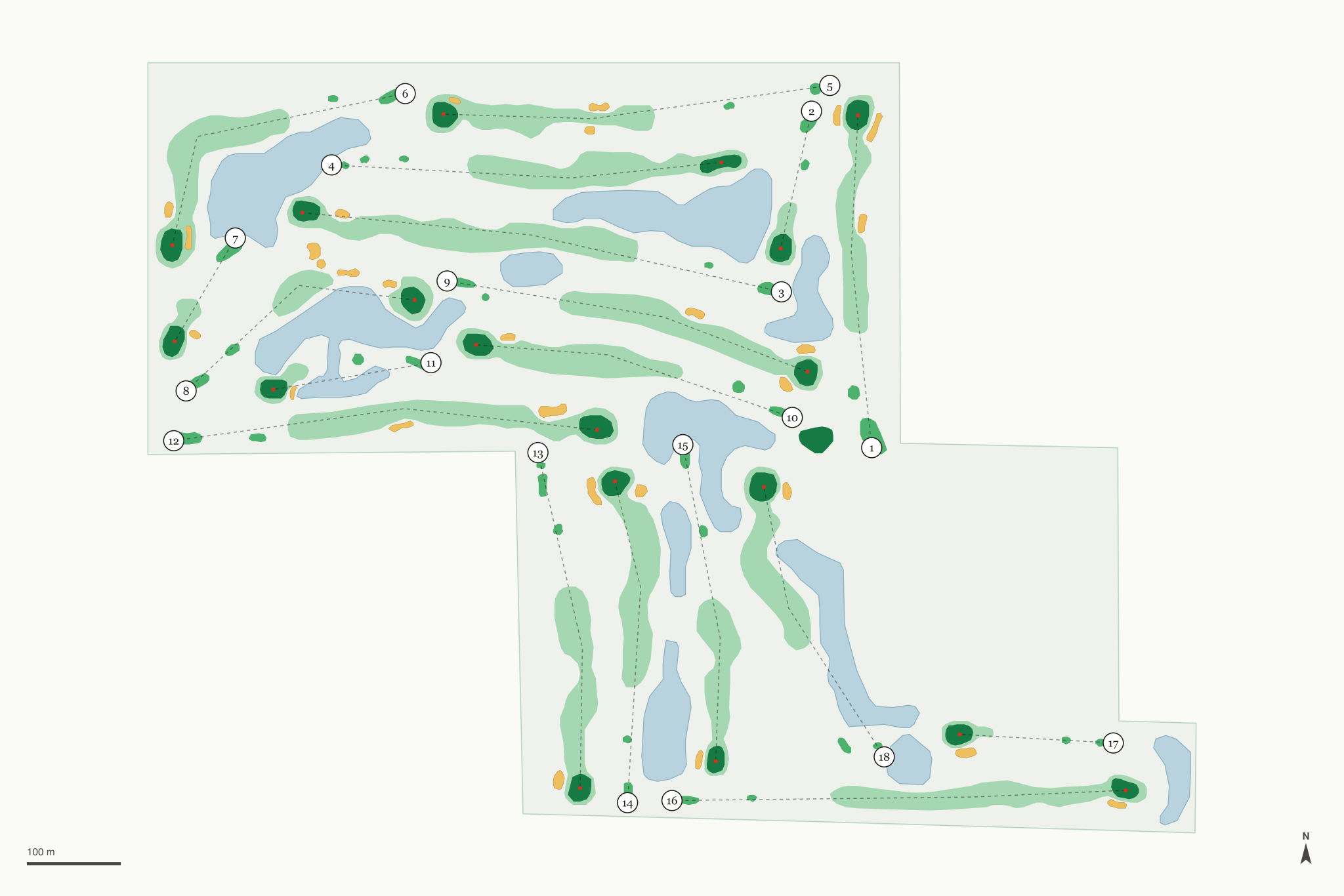 Map of Pigeon Creek Golf Course