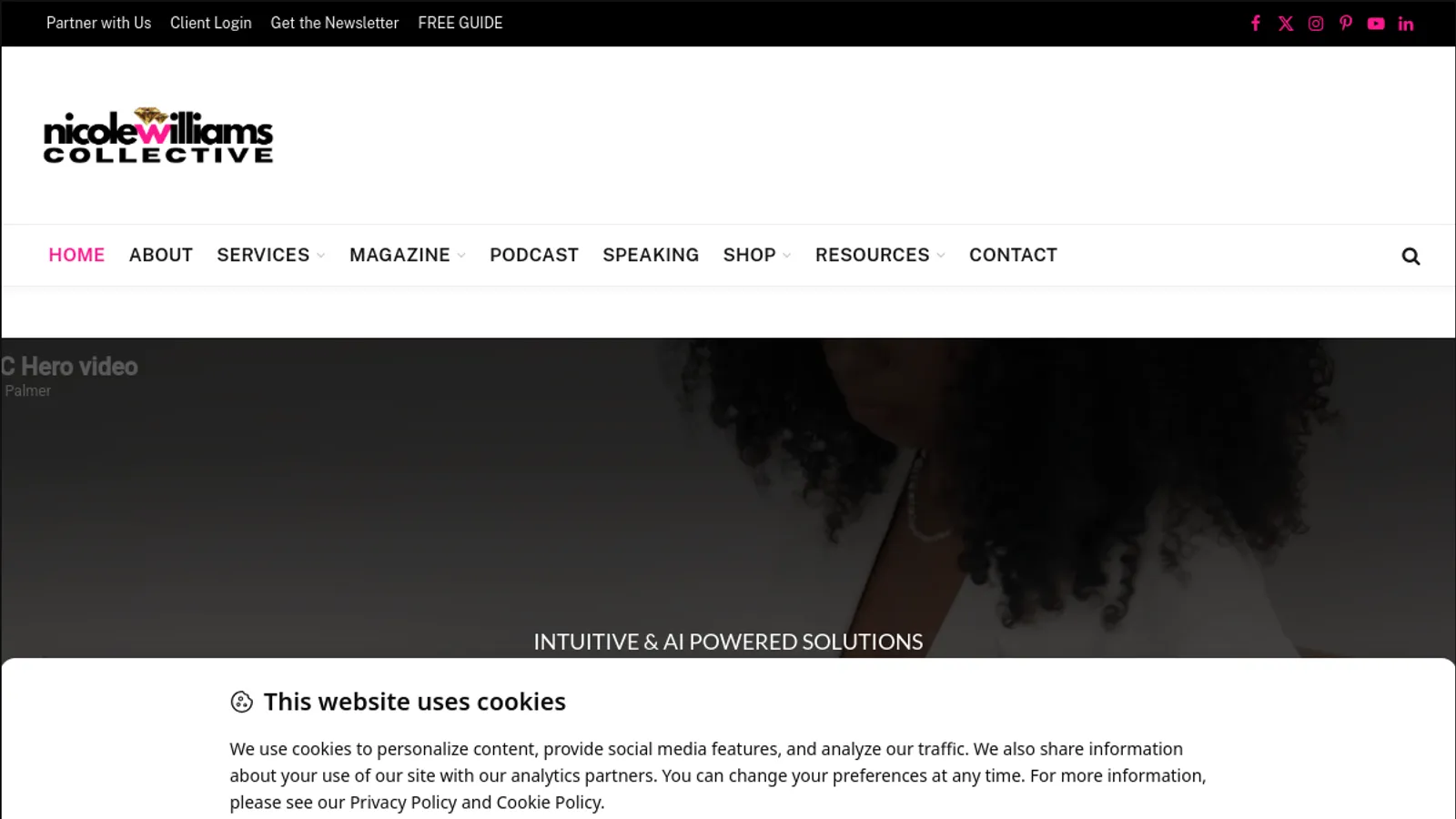 Screenshot of the Nicole Williams Collective, LLC homepage
