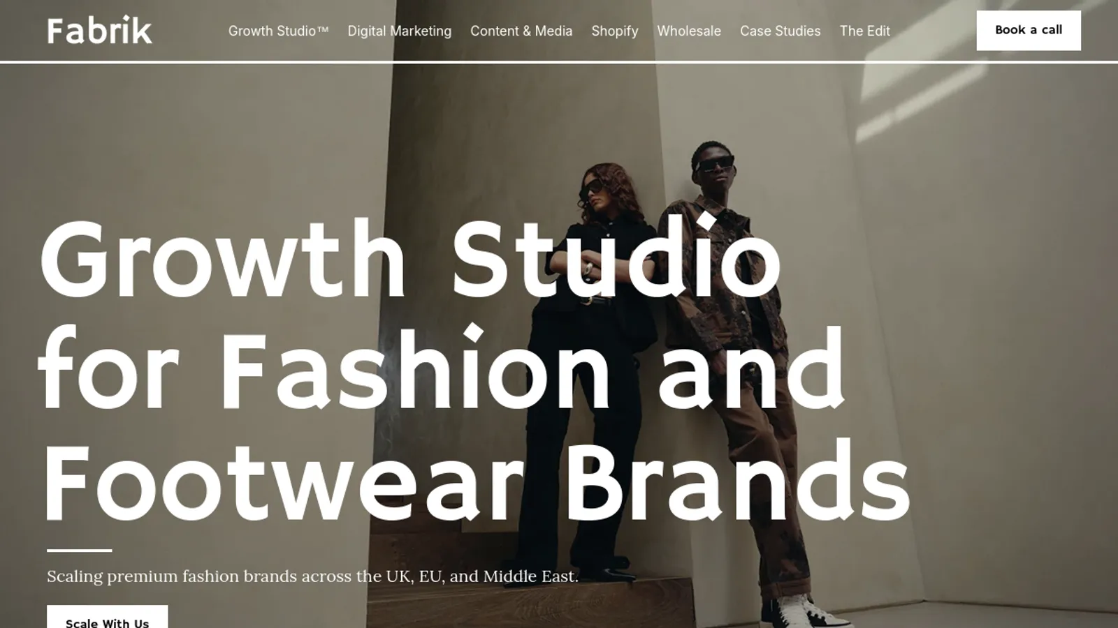 Screenshot of the Fabrik homepage