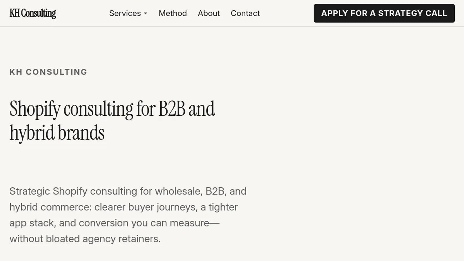 Screenshot of the Keith Hardisty homepage