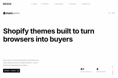 Screenshot of the eComX homepage