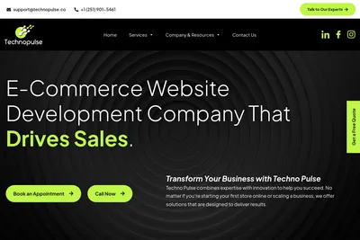 Screenshot of the TechnoPulse homepage