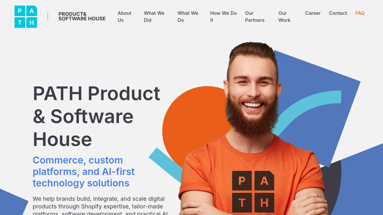 Screenshot of the PATH Product & Software House homepage