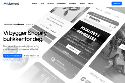 Screenshot of the Merchant homepage