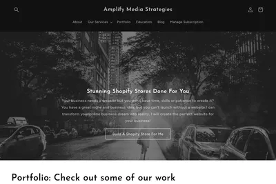 Screenshot of the Amplify Media Strategies homepage
