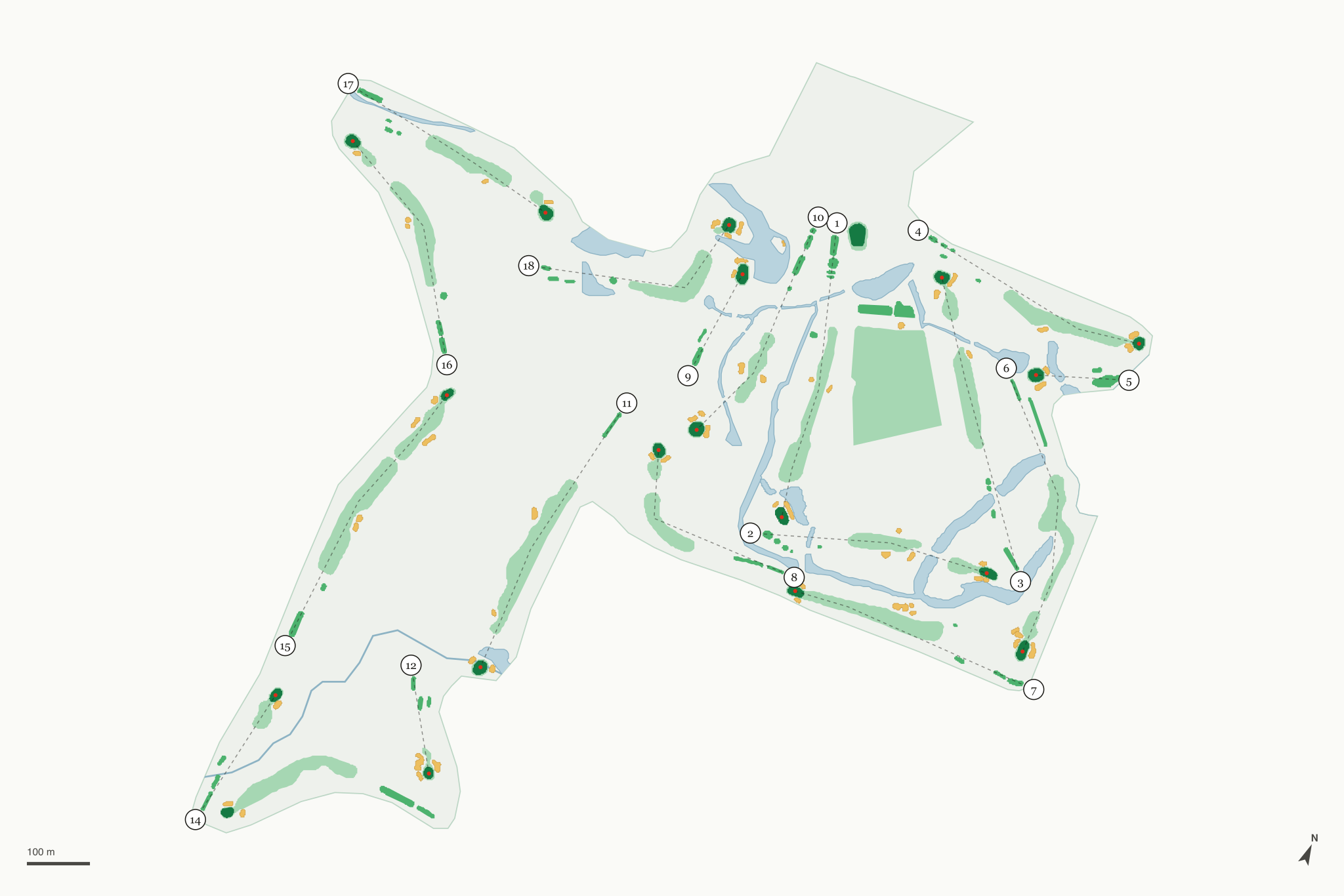 Map of Rattle Run Golf Course