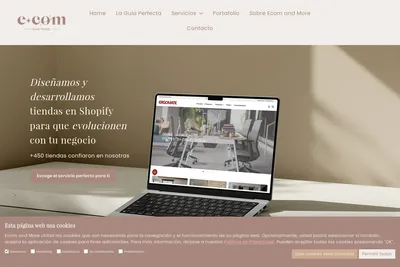 Screenshot of the Ecom and More homepage