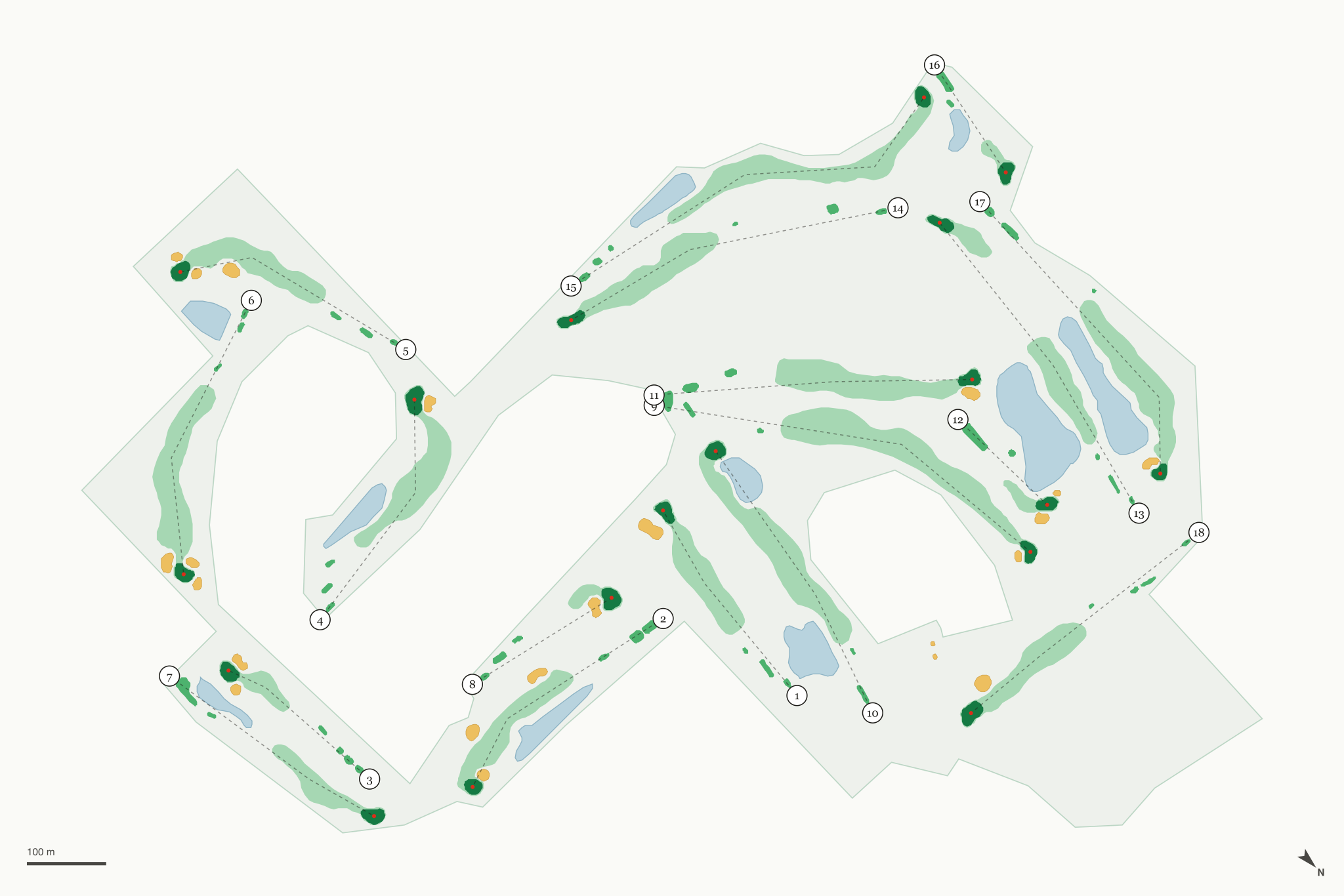 Map of Fairways of Woodside Golf Course