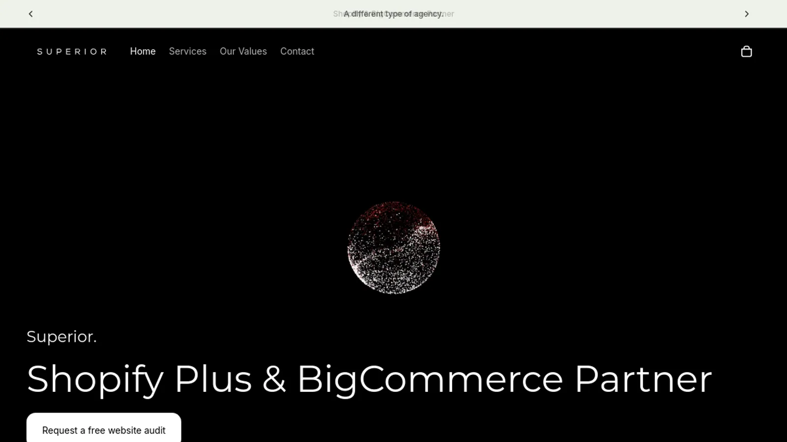 Screenshot of the Superior eCom homepage