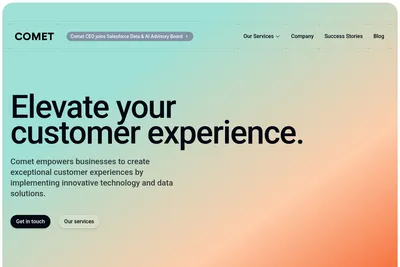 Screenshot of the Comet homepage