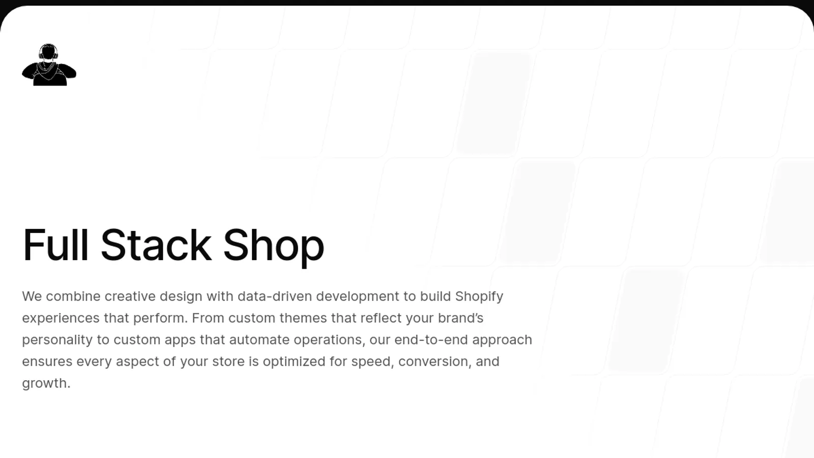 Screenshot of the Full Stack Shop homepage