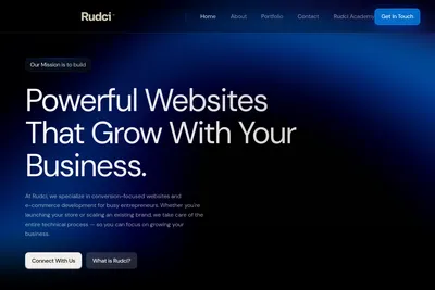 Screenshot of the Rudci For Diverse Online Solution homepage
