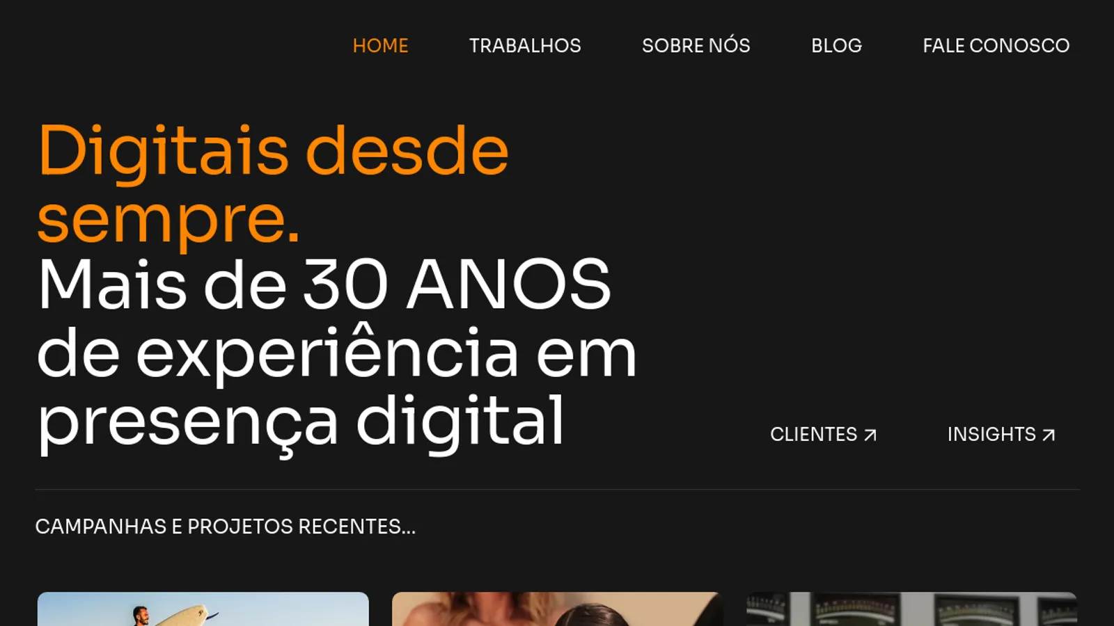 Screenshot of the M2 Ads homepage