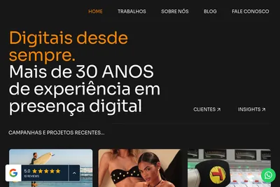 Screenshot of the M2 Ads homepage