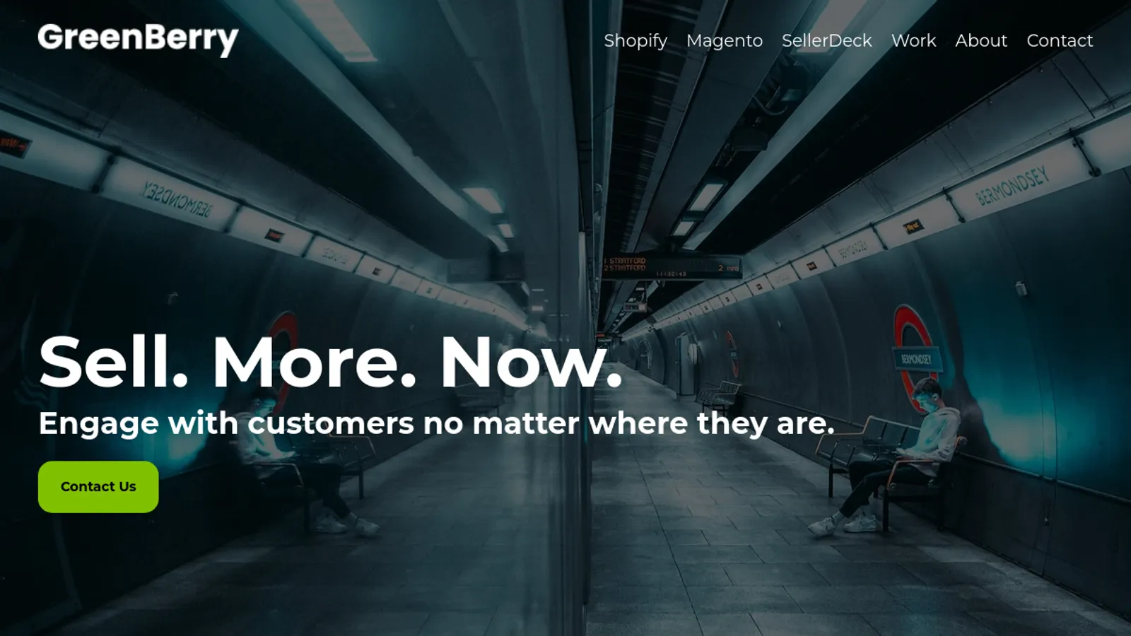 Screenshot of the GreenBerry homepage