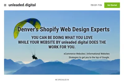 Screenshot of the Unleaded.Digital homepage