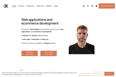 Screenshot of the David Kaplan homepage