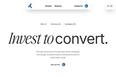 Screenshot of the Konvertti Servicios Digitales homepage