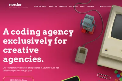 Screenshot of the Nerder homepage