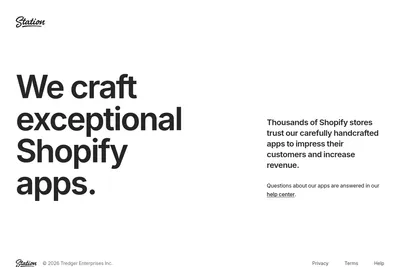 Screenshot of the Station homepage