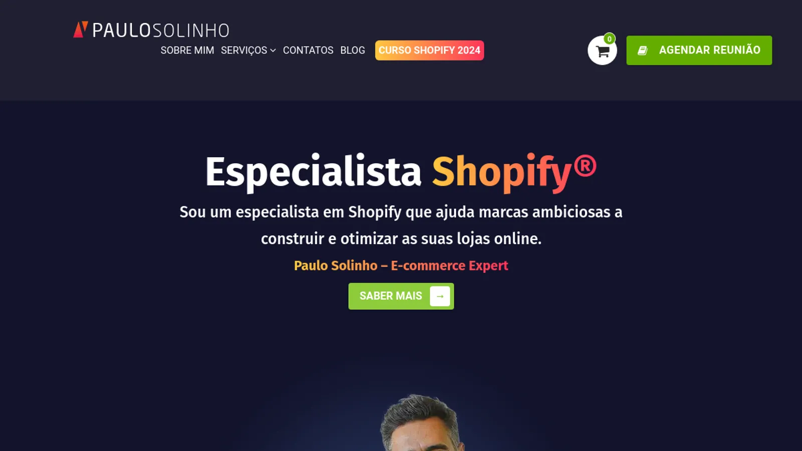Screenshot of the Paulo Solinho homepage