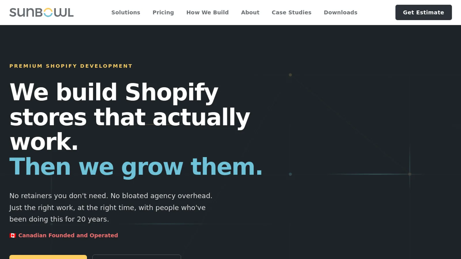 Screenshot of the Sunbowl Systems Inc. homepage