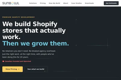 Screenshot of the Sunbowl Systems Inc. homepage