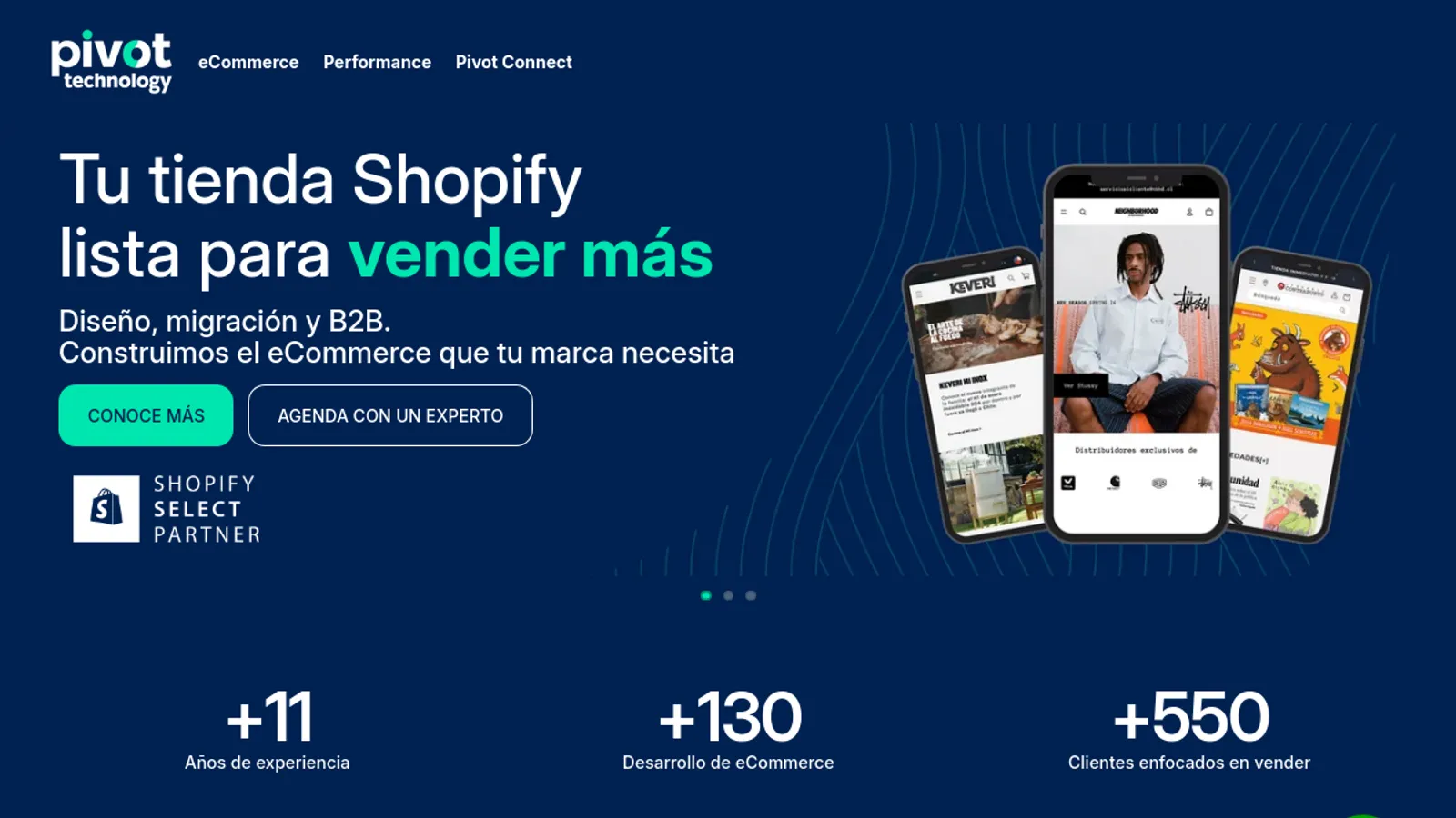Screenshot of the Pivot Technology homepage