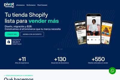 Screenshot of the Pivot Technology homepage
