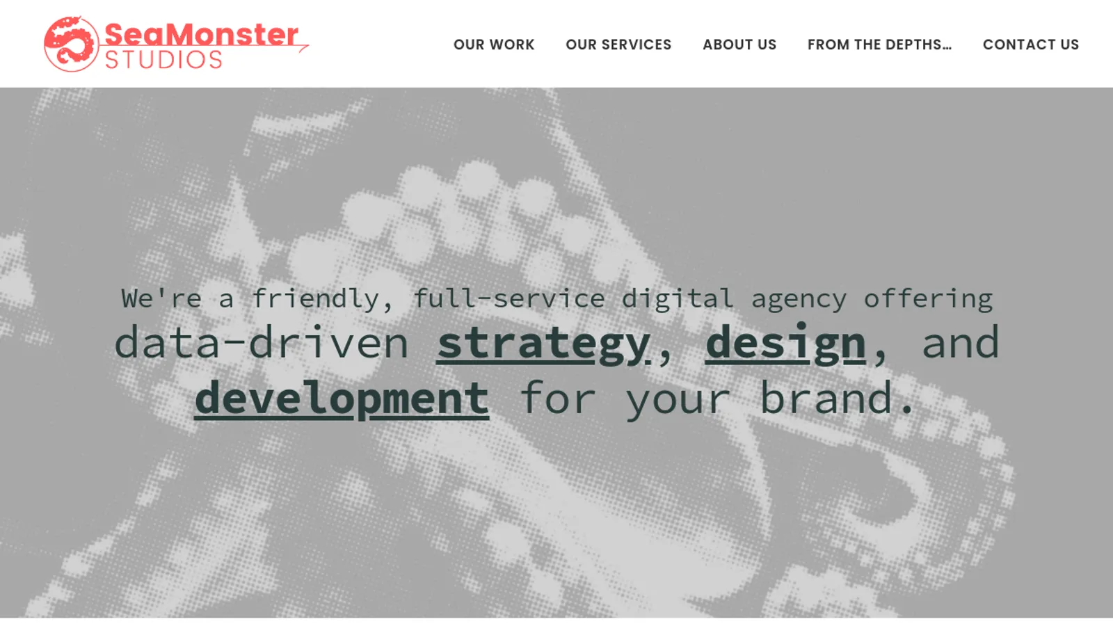 Screenshot of the SeaMonster Studios homepage