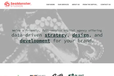 Screenshot of the SeaMonster Studios homepage