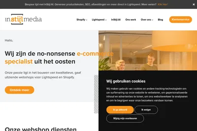 Screenshot of the InStijl Media homepage