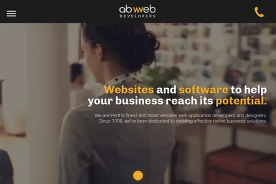 Screenshot of the AB Web Developers homepage