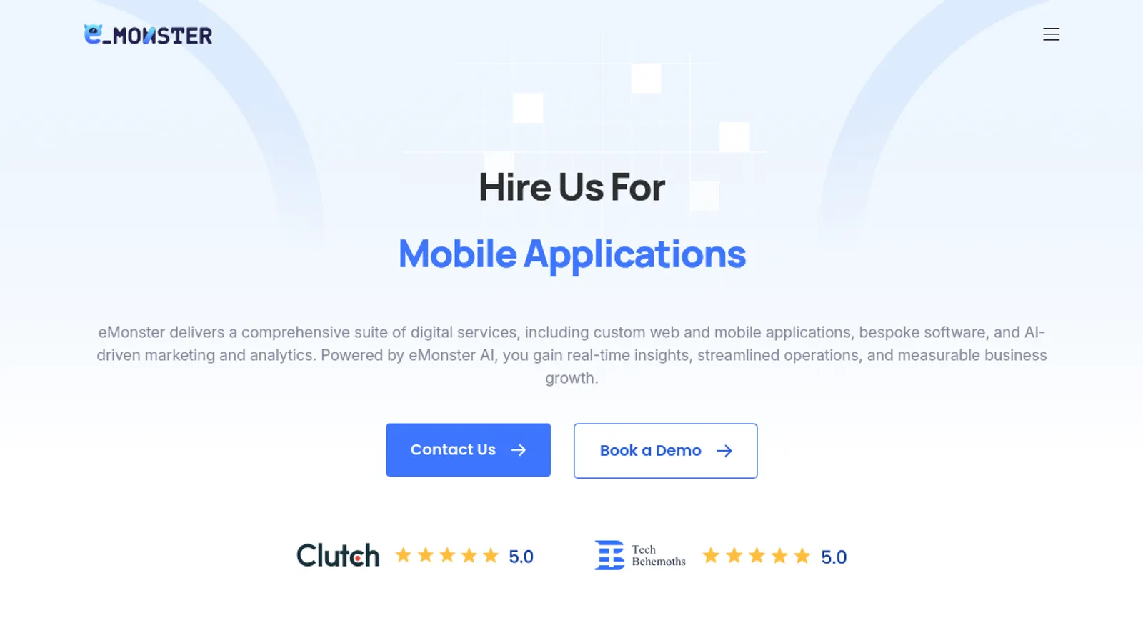 Screenshot of the EMONSTER SOLUTION LTD. homepage