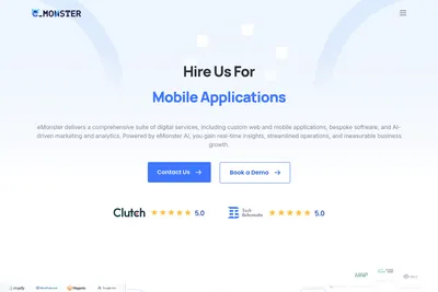 Screenshot of the EMONSTER SOLUTION LTD. homepage
