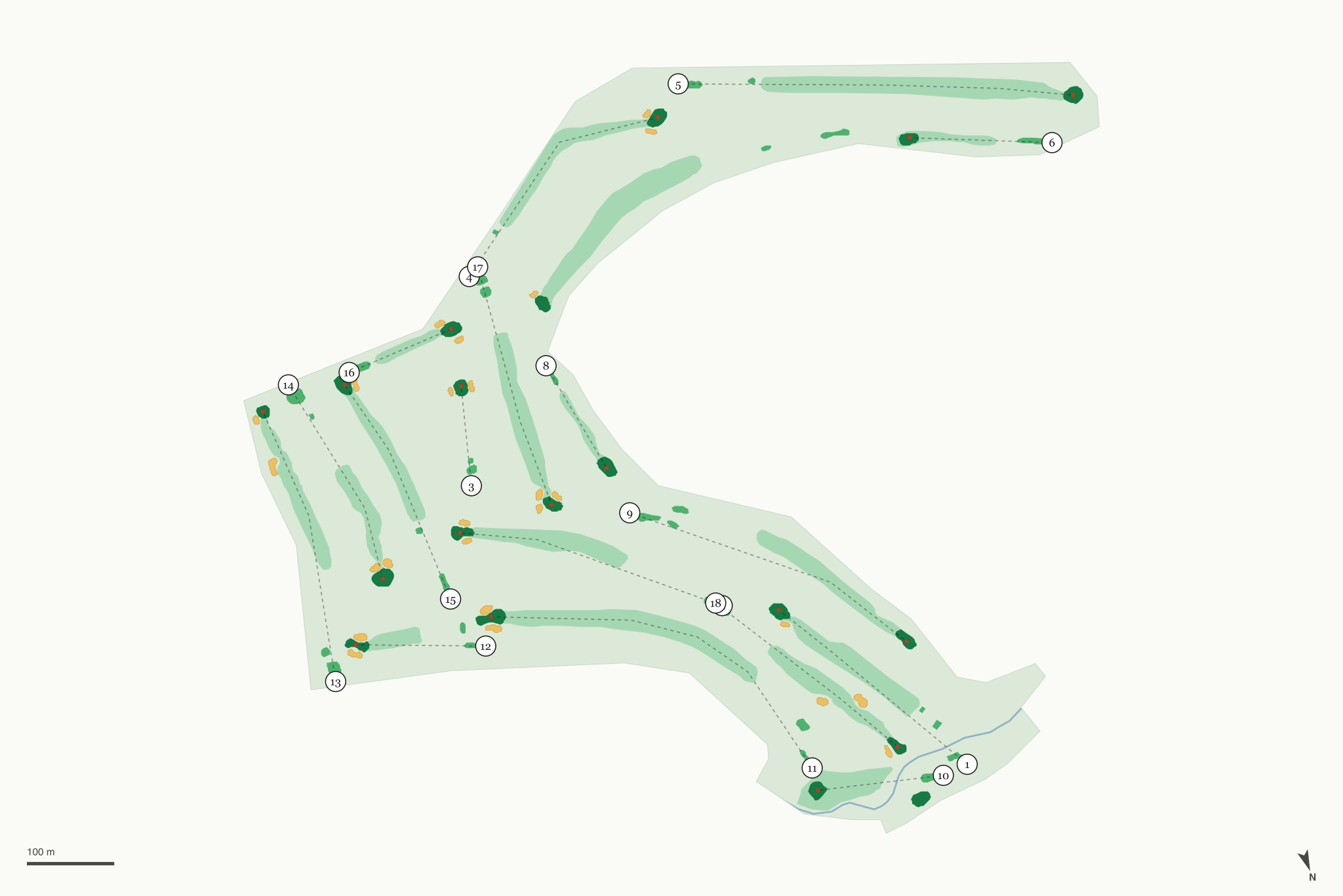Map of Evergreen Golf Course